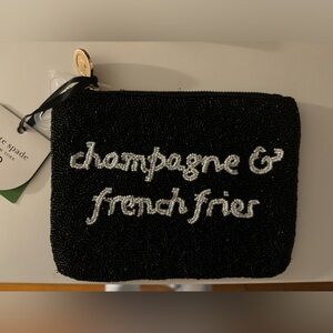 Black Beaded Clutch with White Accents